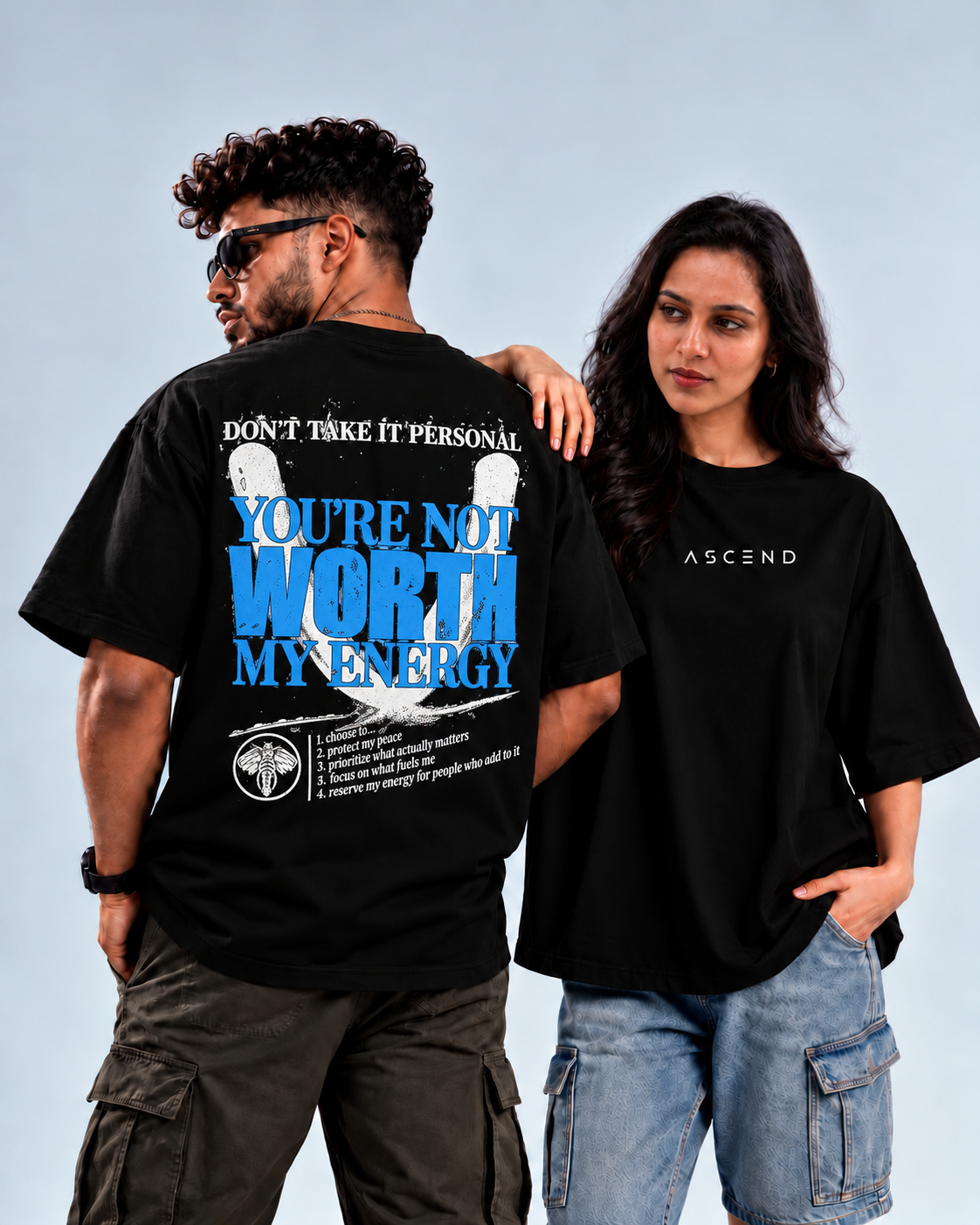 Worth My Energy — Oversized T-shirt — Black