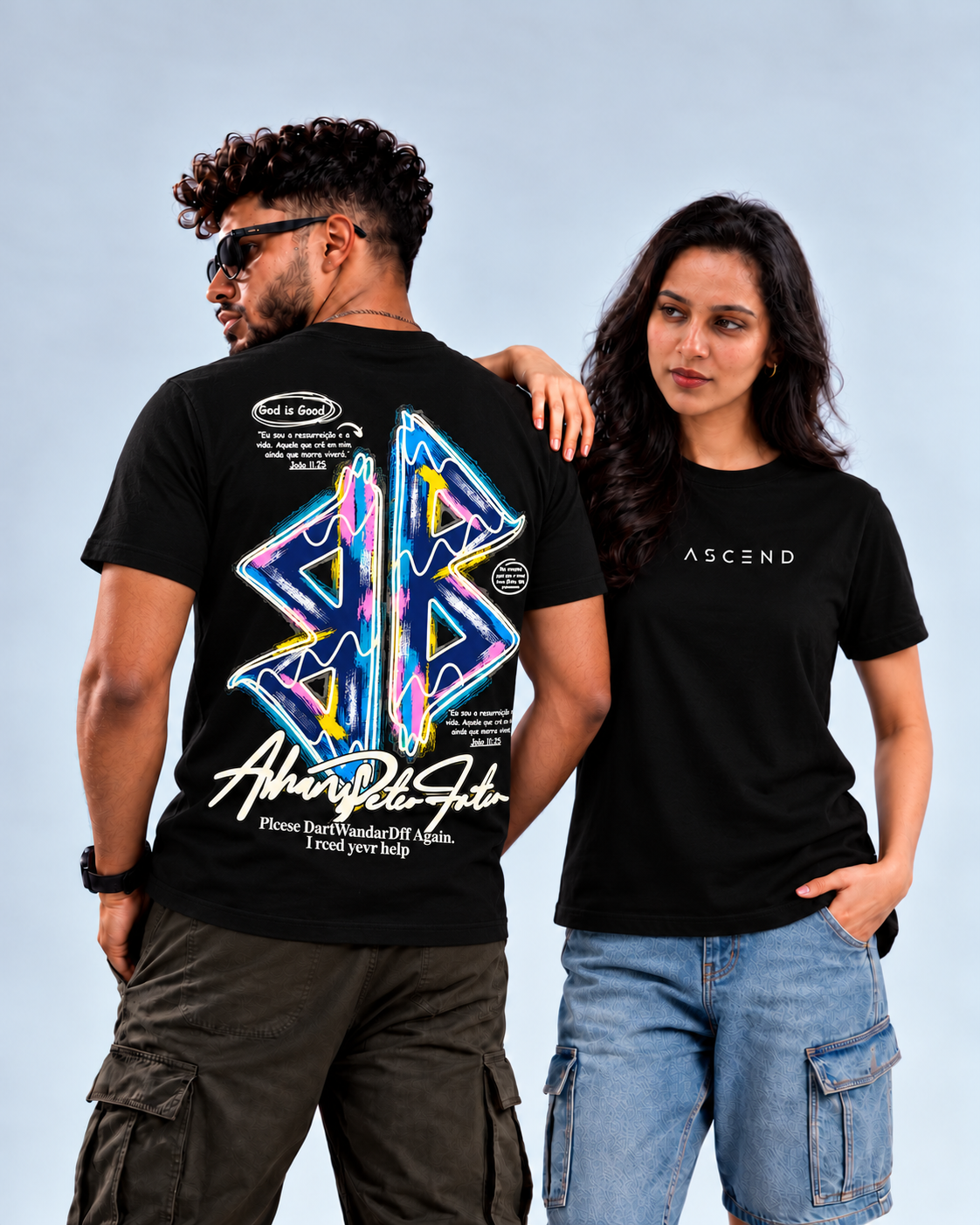 Pastel Geometric — Regular T-shirt — Black