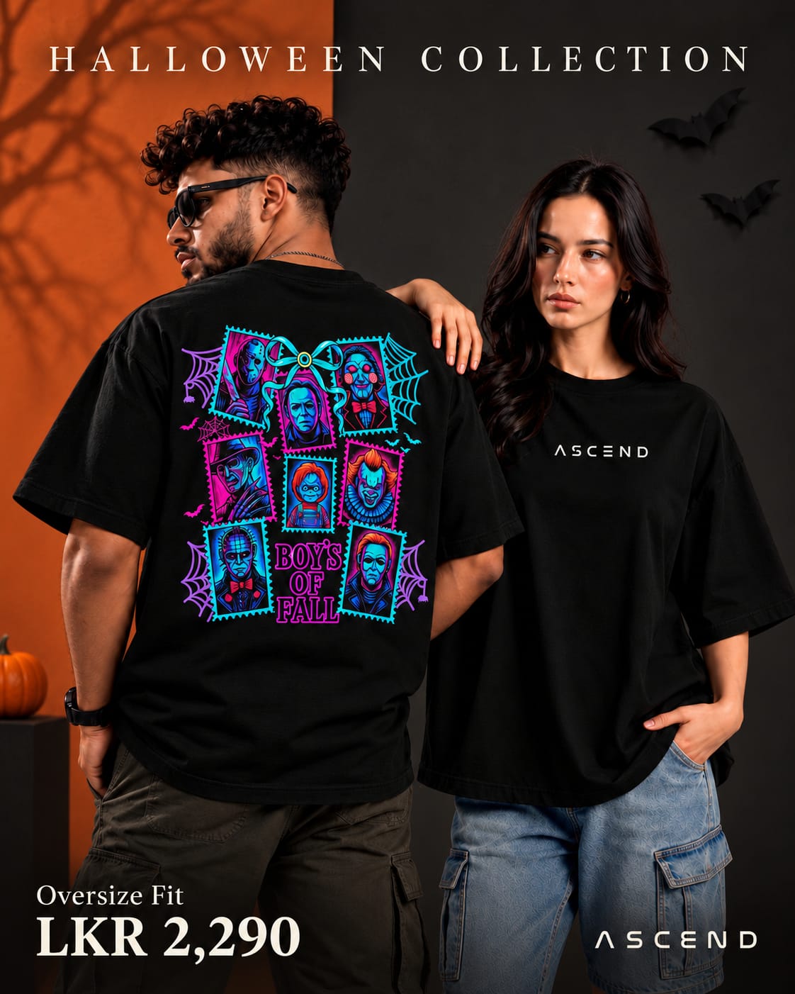 Boys of Fall — Halloween Oversized T-shirt — Black