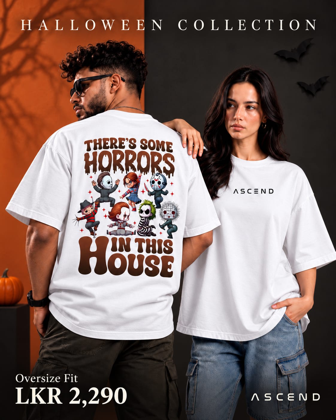Horrors in This House — Halloween Oversized T-shirt — White