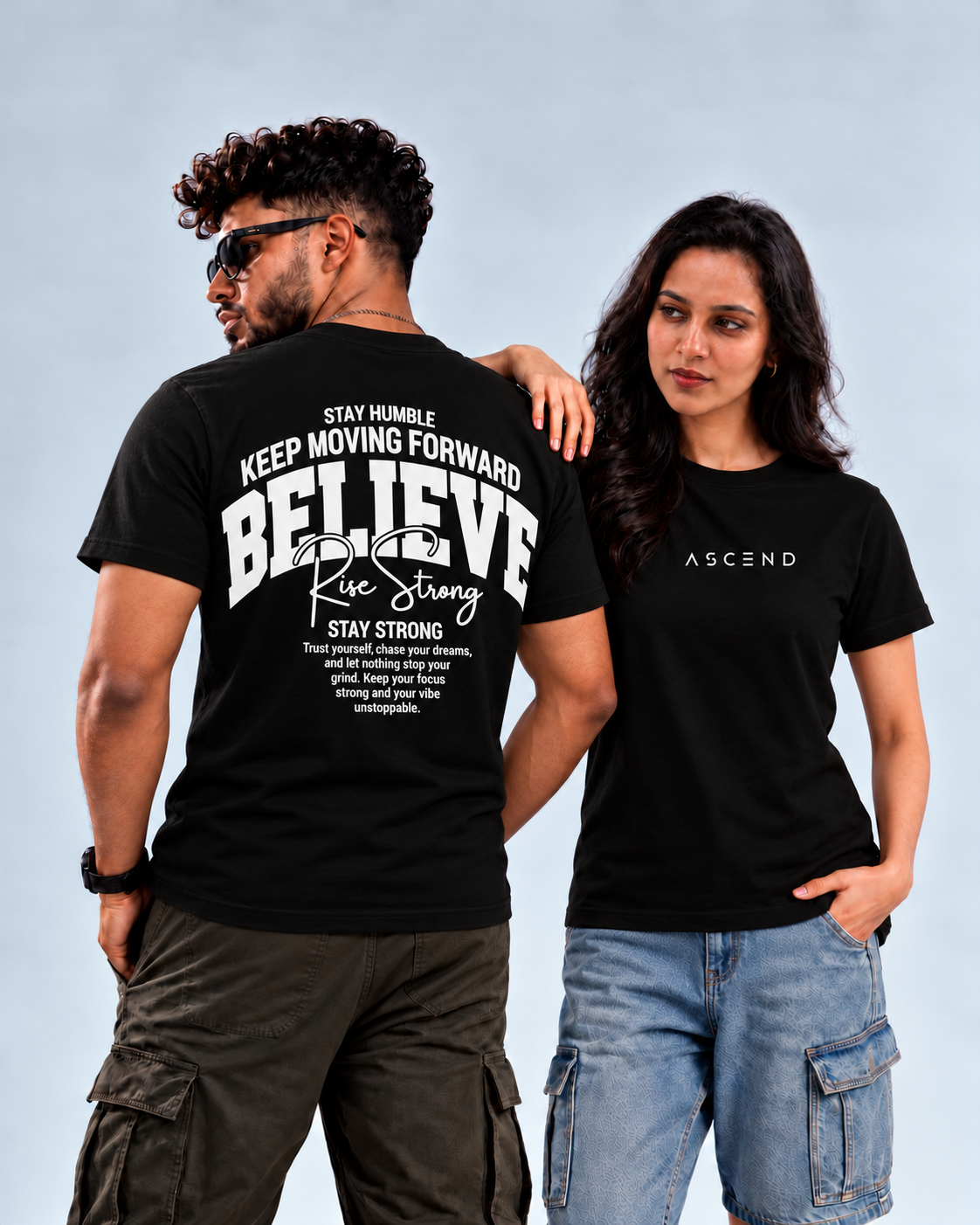 Believe — Rise Strong — Regular T-shirt — Black