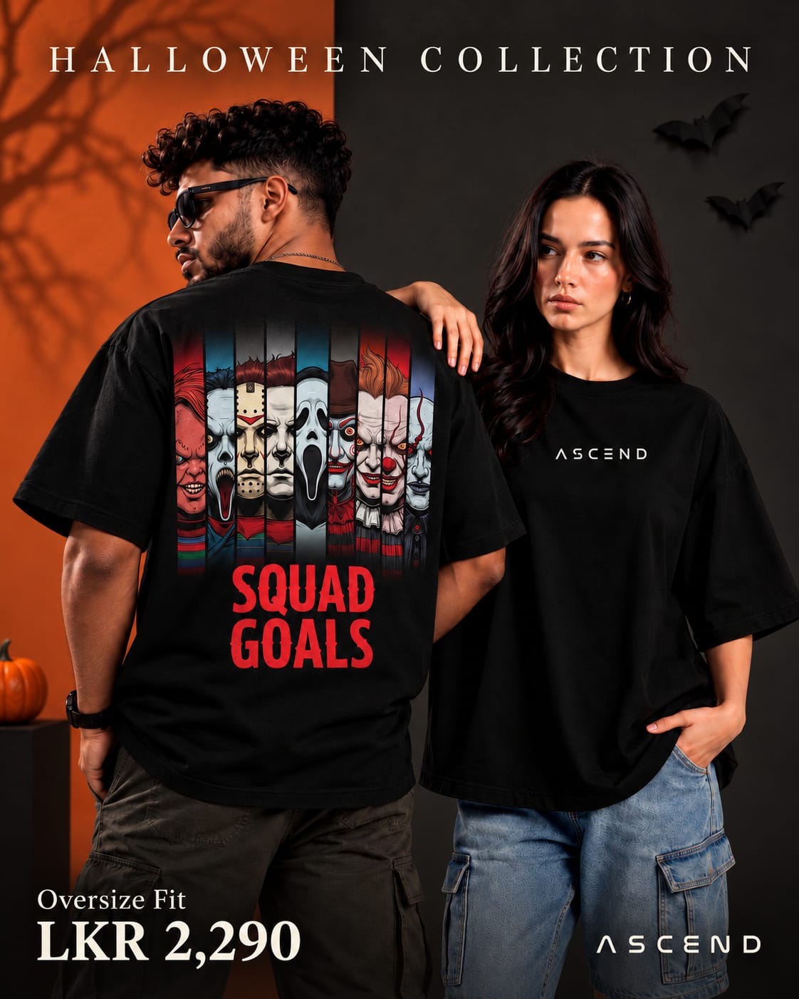 Squad Goals — Halloween Oversized T-shirt — Black