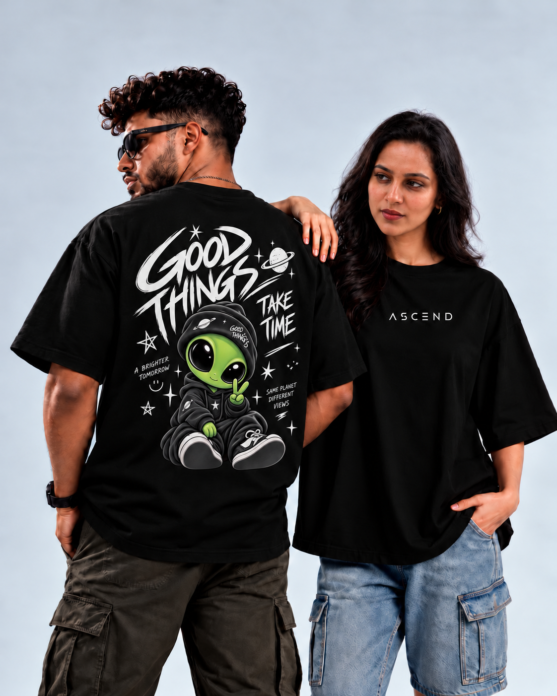 Good things take time Tee — Black