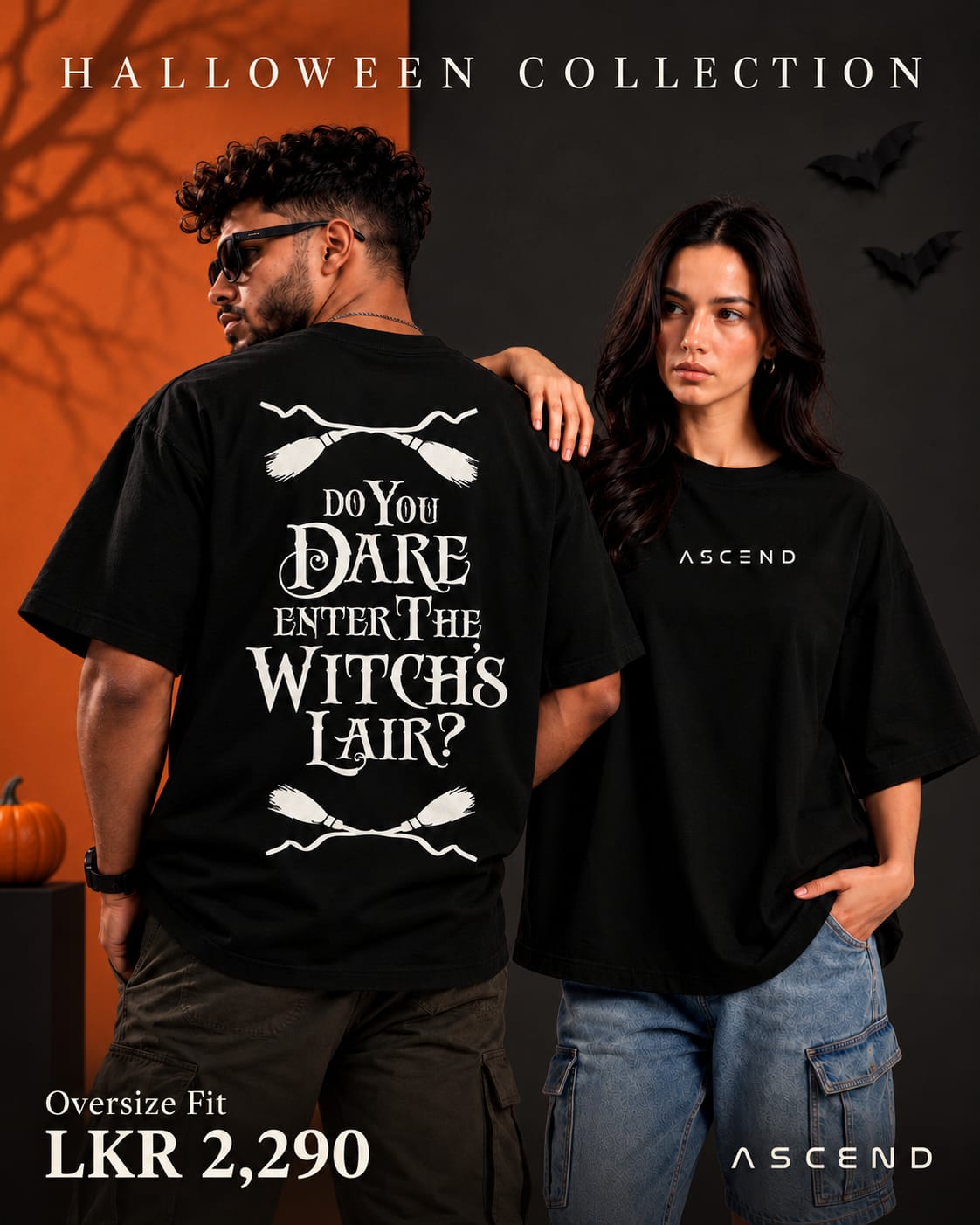 Witch’s Lair — Halloween Oversized T-shirt — Black