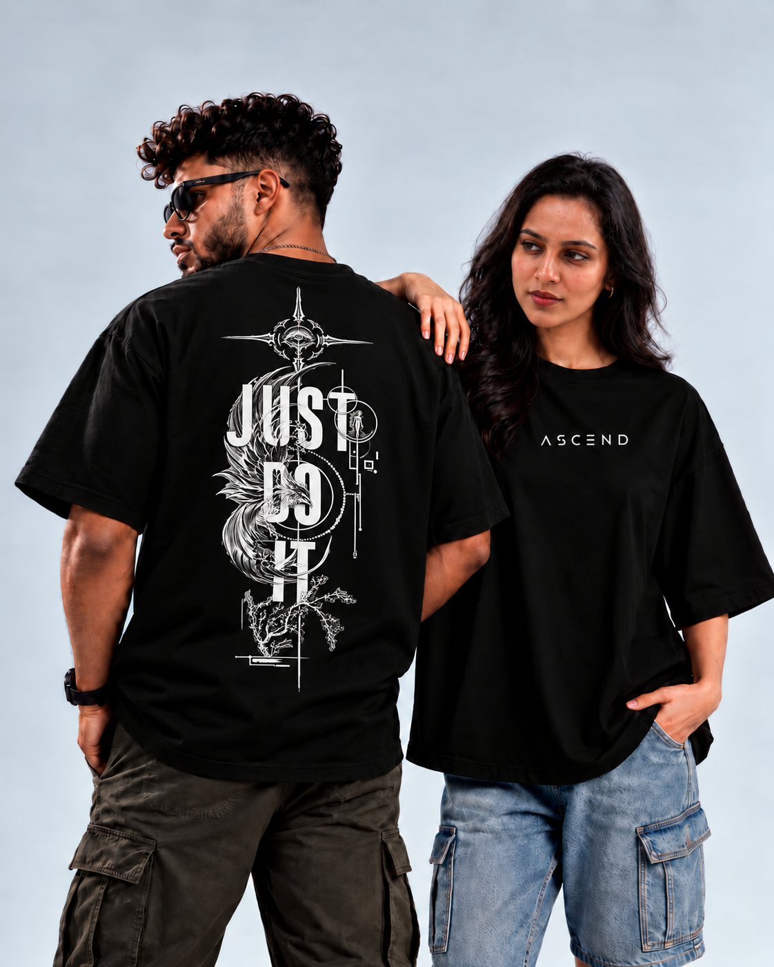 Just Do It — Oversized T-shirt in Black