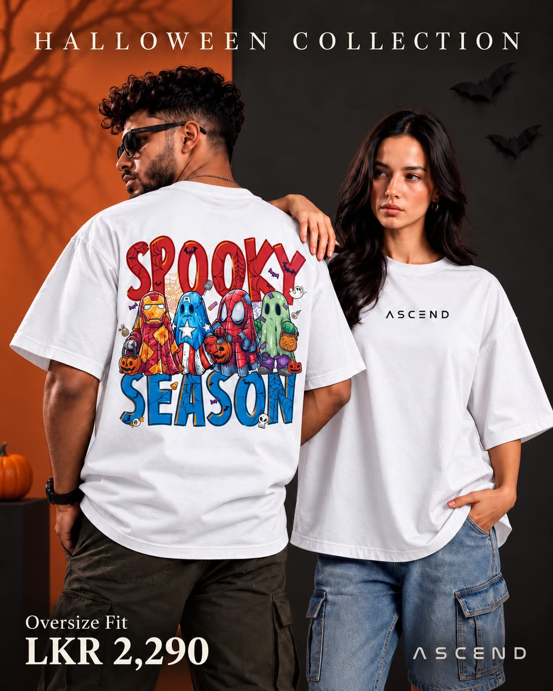 Spooky Season — Halloween Oversized T-shirt — White