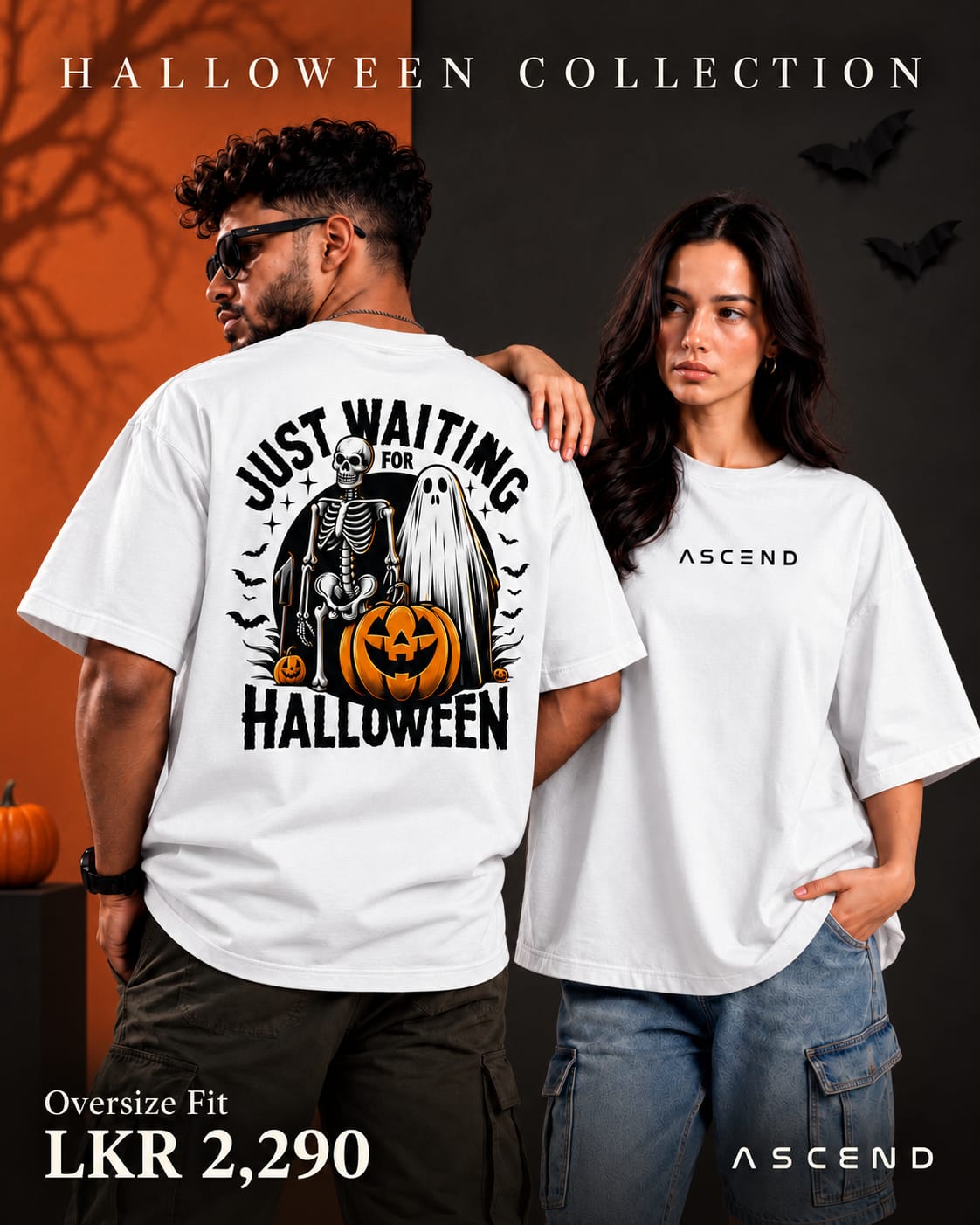 Just Waiting for Halloween — Halloween Oversized T-shirt — White